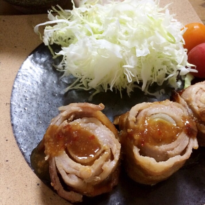 豚バラねぎ巻き〜焼豚風〜